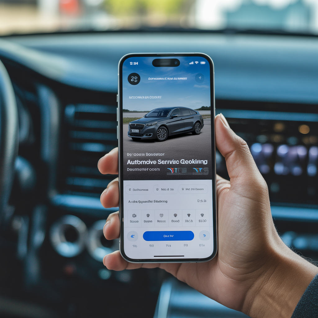 Auto service mobile app on smartphone
